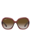 Ray Ban Transparent 60mm Polarized Butterfly Sunglasses In Transparent Brown / Grey Grad
