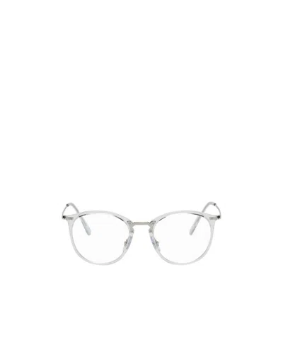 Ray Ban Transparent Geometric Frame Flat Mirror In White