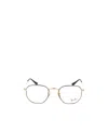 Ray Ban Two-tone Hexagonal Frame Glasses In White