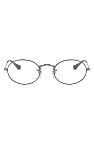 Ray Ban Unisex 48mm Oval Optical Glasses In Gunmetal