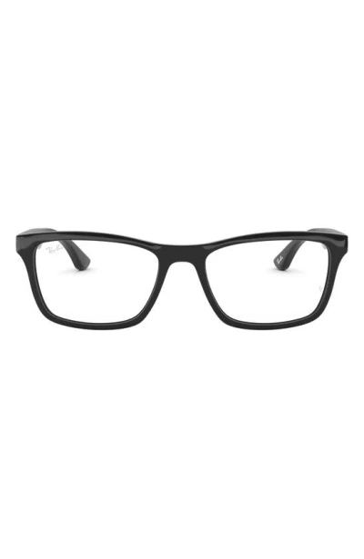Ray Ban Unisex 49mm Rectangle Optical Glasses In Black