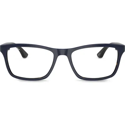 Ray Ban Ray-ban Unisex 49mm Rectangle Optical Glasses In Blue/havana