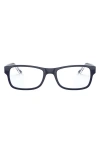 Ray Ban Ray-ban Unisex 52mm Rectangular Optical Glasses In Transparent/blue