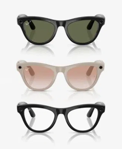 Ray Ban Unisex Ai Meta Gen1 Skyler Glasses Collection In Black- Blue