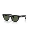Ray Ban Unisex Ai Meta Gen2 Low Bridge Fit Headliner Sunglasses, Rw4013f In Black
