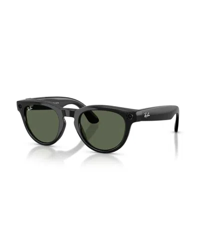 Ray Ban Unisex Ai Meta Gen2 Low Bridge Fit Headliner Sunglasses, Rw4013f In Black