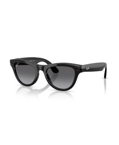 Ray Ban Unisex Ai Meta Gen2 Polarized Skyler Sunglasses, Rw4014 In Black
