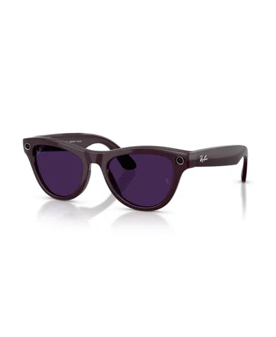 Ray Ban Unisex Ai Meta Gen2 Skyler Transition Glasses, Rw4014 In Purple