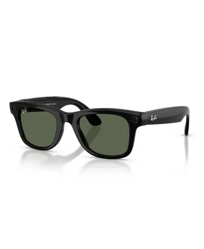 Ray Ban Unisex Ai Meta Gen2 Wayfarer Sunglasses, Rw4012 In Black
