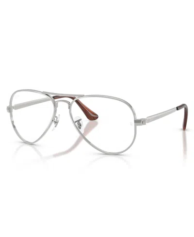 Ray Ban Unisex Aviator Max Optics Eyeglasses, Rb3925v In Silver
