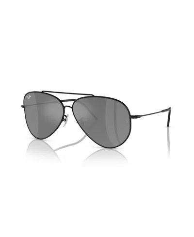 Ray Ban Unisex Aviator Reverse Pilot Sunglasses, Rbr0101s In Black