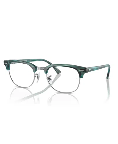 Ray Ban Unisex Clubmaster Optics Eyeglasses, Rb5154 In Striped Green