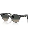 Ray Ban Clubmaster Way Sonnenbrillen Havana Grau Fassung Grau Glas 54-19 In Gray Havana On Black