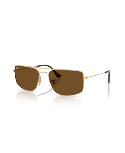 Ray Ban Unisex Explorer 3 Polarized Sunglasses, Rb3779 In Gold