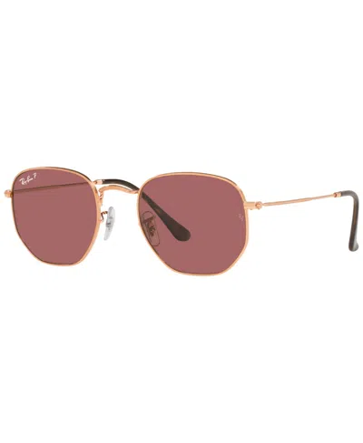 Ray Ban Unisex Geometric Polarized Metal Sunglasses, Rb3548n In Pink