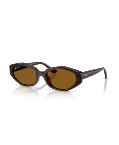 Ray Ban Unisex Geometric Polarized Sunglasses, Rb4473d In Blue