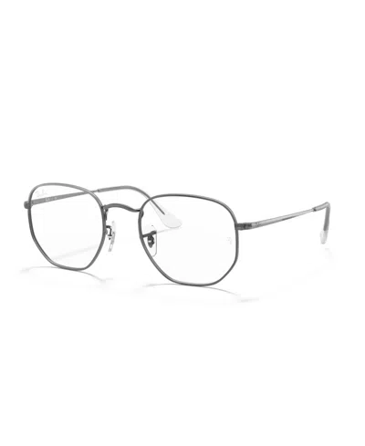 Ray Ban Unisex Hexagonal Optics Eyeglasses, Rb6448 In Gunmetal