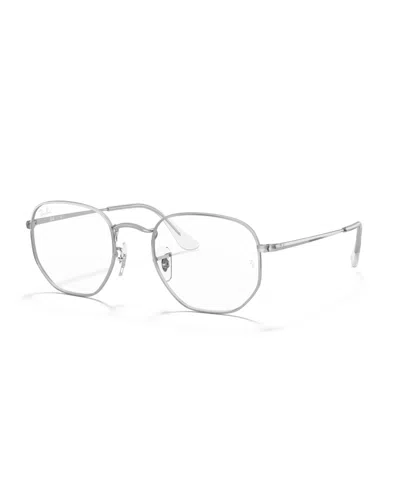 Ray Ban Unisex Hexagonal Optics Eyeglasses, Rb6448 In Silver