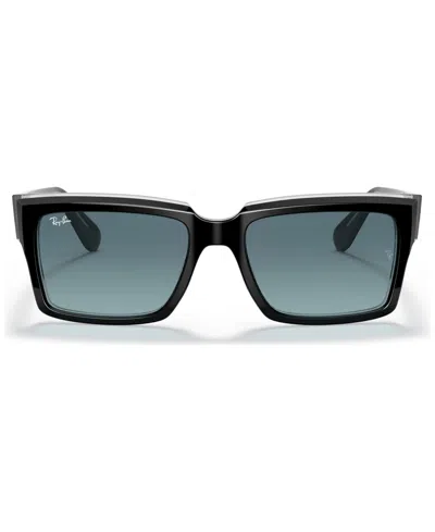 Ray Ban Unisex Inverness Sunglasses, Rb2191 54 In Black On Transparent,blu Gradient