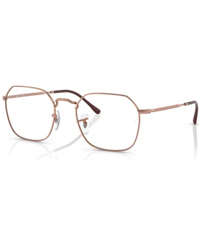 Ray Ban Unisex Irregular Eyeglasses, Rx3694v53-o In Rose Gold Tone