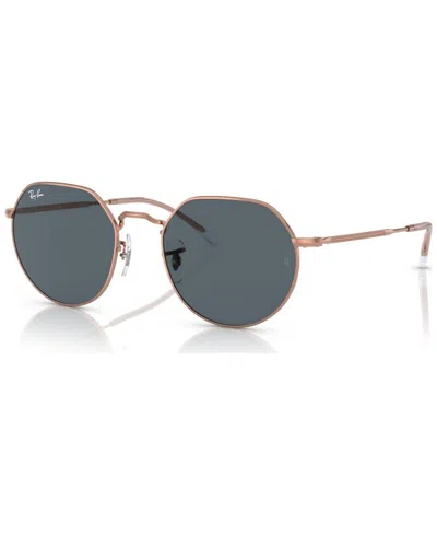 Ray Ban Unisex - Jack Sunglasses In Rose Gold Blue In Multi