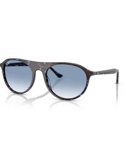 Ray Ban Unisex Large Sunglasses, Rb2215 In Havana Blue Turtle