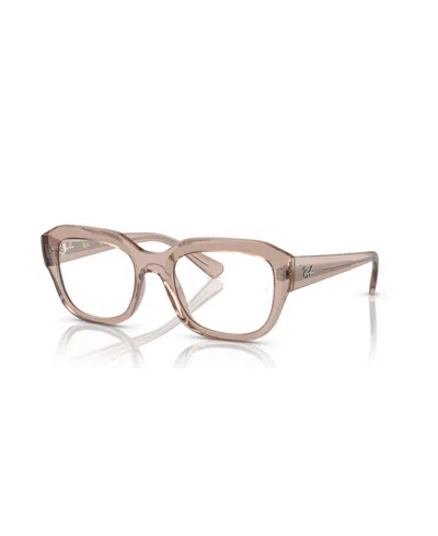 Ray Ban Unisex Leonid Optics Eyeglasses, Rb7225 In Transparent Light Brown