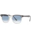 Ray Ban Sunglasses Unisex Hawkeye - Grey Frame Blue Lenses 50-21 In Gray On Transparent