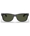 Ray Ban Unisex Polarized Low Bridge Fit Sunglasses, Rb2132f New Wayfarer Classic 55 In Black