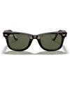Ray Ban Unisex Low Bridge Fit Sunglasses, Rb2140f Original Wayfarer Classic 52 In Tortoise