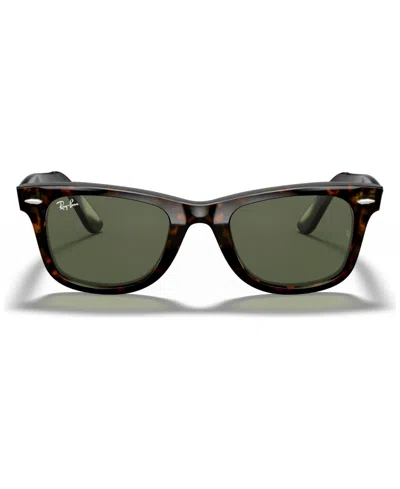 Ray Ban Unisex Low Bridge Fit Sunglasses, Rb2140f Original Wayfarer Classic 52 In Tortoise