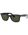 Ray Ban Unisex Low Bridge Fit Sunglasses, Rb2140f Original Wayfarer Classic 54 In Black 2