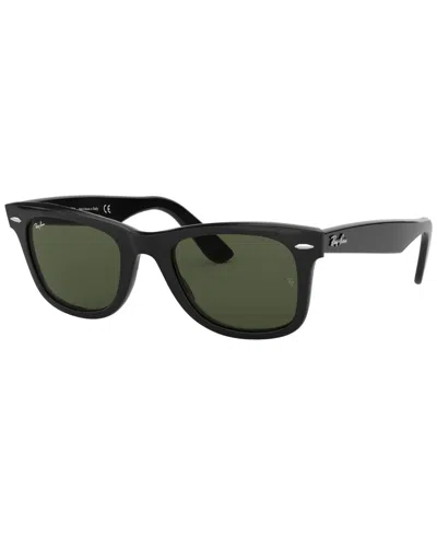 Ray Ban Unisex Low Bridge Fit Sunglasses, Rb2140f Original Wayfarer Classic 54 In Black 2
