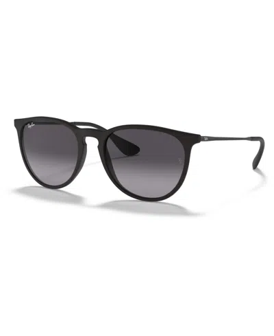 Ray Ban Unisex Low Bridge Fit Sunglasses, Rb4171f Erika In Matte Black,grey Gradient