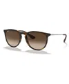 Ray Ban Unisex Low Bridge Fit Sunglasses, Rb4171f Erika Classic 54 In Matte Havana,brown Gradient