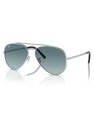 Ray Ban Unisex New Aviator Sunglasses, Gradient Rb3625 In Silver