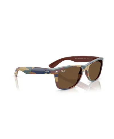 Ray Ban Unisex New Wayfarer Classic Square Sunglasses, Rb2132 In Brown