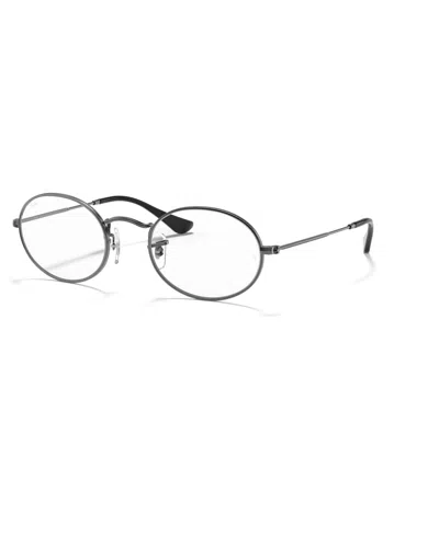 Ray Ban Unisex Oval Optics Eyeglasses, Rb3547v In Gunmetal