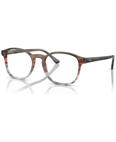Ray Ban Unisex Phantos Eyeglasses, Rb5417 52 In Brown