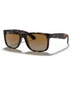 Ray Ban Sunglasses Man Justin Classic - Transparent Dark Brown Frame Brown Lenses Polarized 51-16 In Brown,brown Gradient Polar