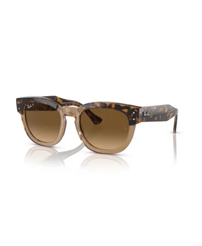 Ray Ban Unisex Polarized Mega Hawkeye Square Sunglasses, Rb0298sf In Brown