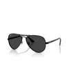 Ray Ban Unisex Polarized Sunglasses, Aviator Max Rb3925 In Black