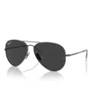 Ray Ban Unisex Polarized Sunglasses, Aviator Titanium Rb8089 In Gunmetal