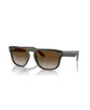 Ray Ban Unisex Polarized Sunglasses, Gradient Rb4407 In Green,dark Gray,transparent Brown