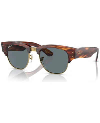 Ray Ban Unisex Polarized Sunglasses, Mega Clubmaster In Brown