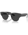 Ray Ban Ray-ban Unisex Polarized Sunglasses, Mega Clubmaster In Gray On Black