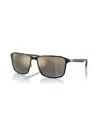 Ray Ban Unisex Polarized Sunglasses, Mirror Gradient Polar Rb3721ch In Black On Gold