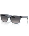 Ray Ban Unisex Polarized Sunglasses, Rb2132 New Wayfarer In Transparent Dark Blue