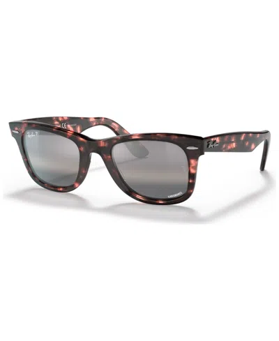 Ray Ban Unisex Polarized Sunglasses, Rb2140 Wayfarer Chromance In Brown