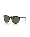 Ray Ban Sunglasses Unisex Rb2204 - Black On Transparent Frame Green Lenses Polarized 54-20 In Black On Transparent